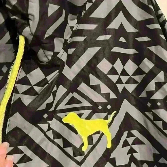 Victorias Secret PINK Anorak Jacket Aztec Hoodie Drawstring Dog Half Zip - Picture 5 of 5